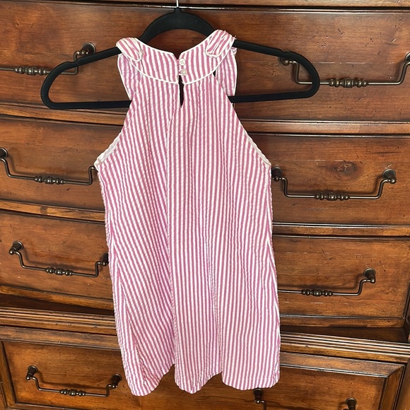Cute seersucker dress. Nantucket red (slightly pink). Red Camel girls size 10. - Picture 4 of 5